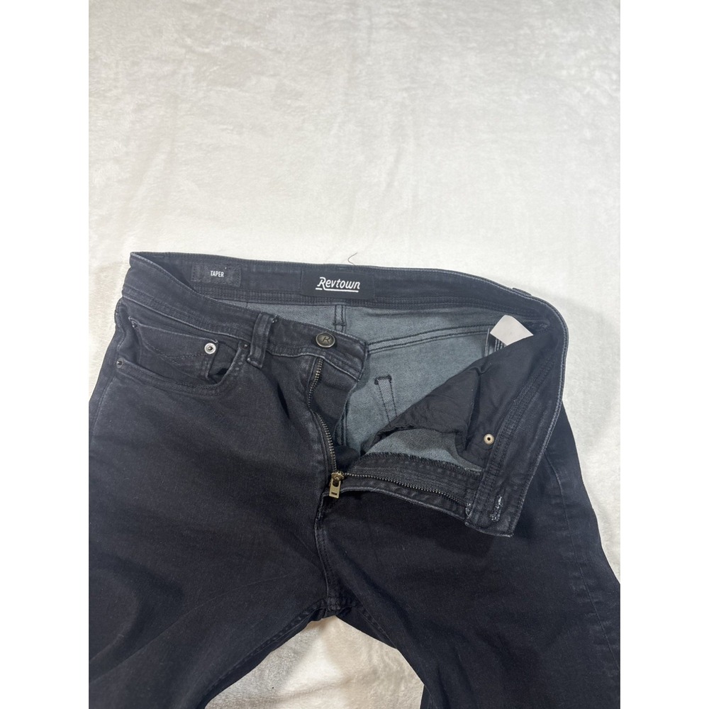 Revtown Jeans Taper Taper Leg Black Decade Denim Sz 32x32 Cotton Stretch